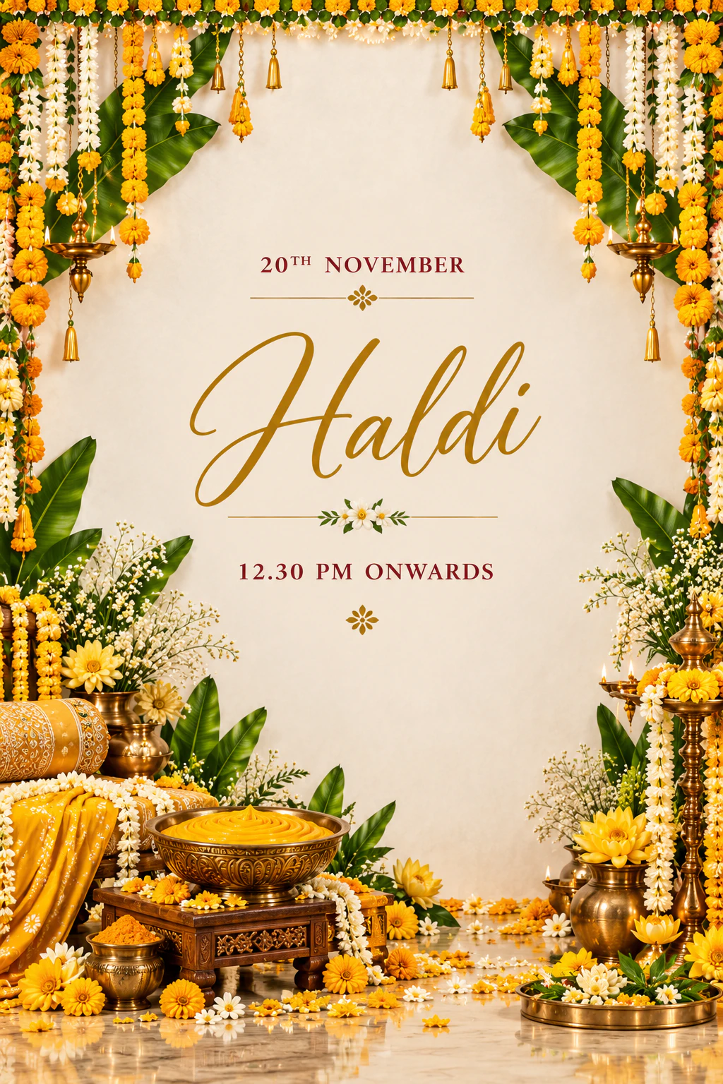 Haldi. 20th November, 12.30 PM onwards.